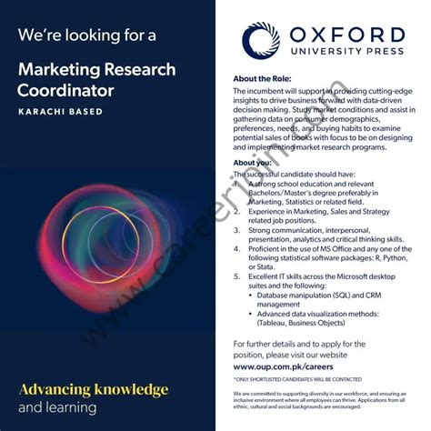 Oxford University Press OUP Jobs Marketing Research Coordinator