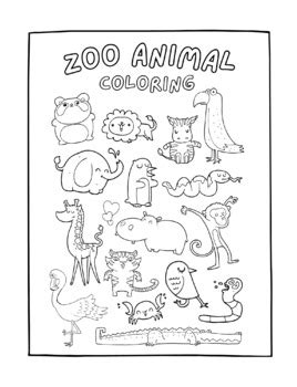 Zoo Animals Coloring Sheet by Taylor Donaldson | TpT