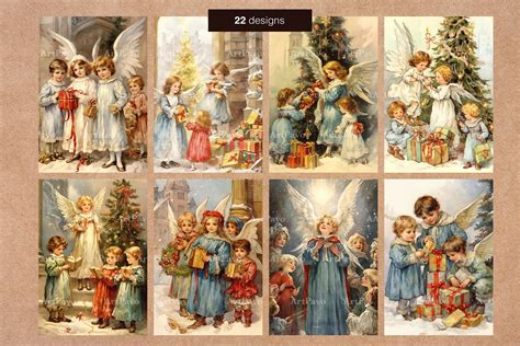 Vintage Angels Victorian Christmas Cards - Design Cuts