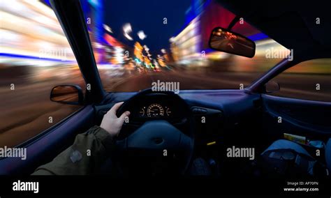 Car speeding at night hi-res stock photography and images - Alamy