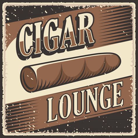 Retro vintage illustration vector graphic of Cigar Lounge fit for wood poster or signage 2730209 ...