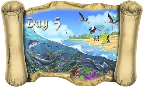 Creation Story Day 5 - Bible Scroll | Creation story, Bible creation ...