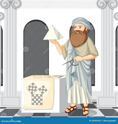 Pythagoras Philosopher in Cartoon Style Stock Vector - Illustration of ...