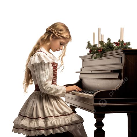 Concentrated School Girl Playing Christmas Song On An Old Piano, Play Piano, Kids Music, Music ...