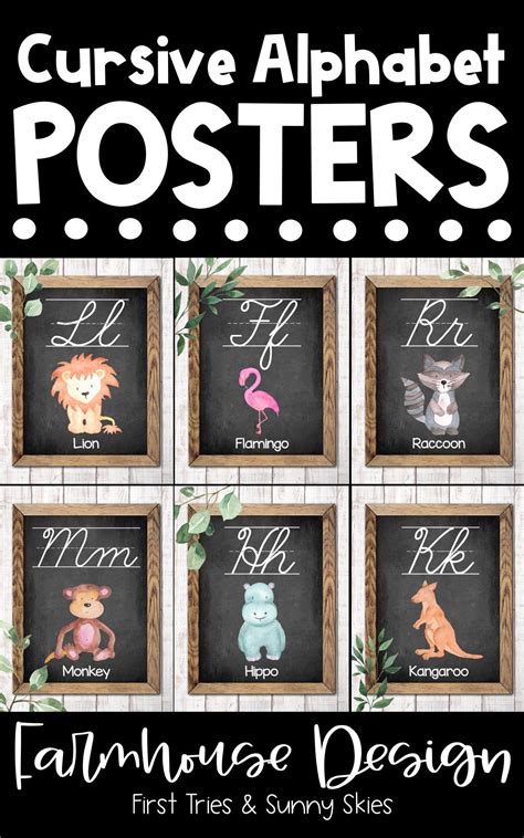 Cursive Alphabet Poster Printable – AlphabetWorksheetsFree.com