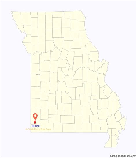 Map of Neosho city, Missouri - Thong Thai Real