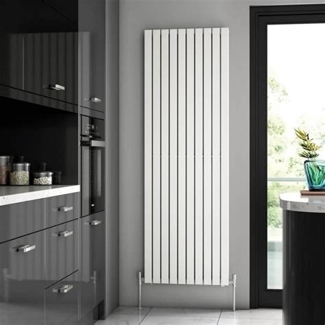 Brenton Flat Double Panel Vertical Radiator - 1800 x 590mm | Vertical radiators, Bathrooms ...