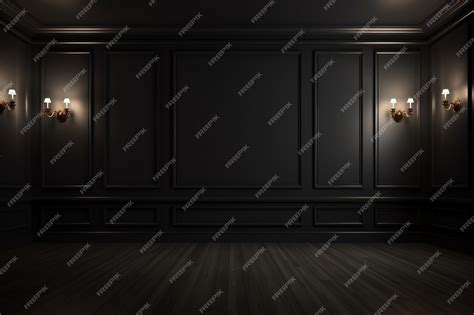 Premium AI Image | Empty room in dark 4k background and Wallpaper Generative Ai