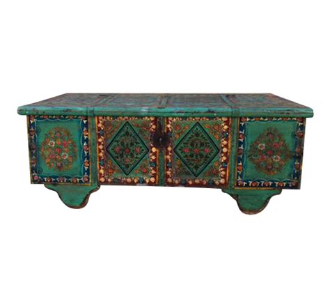 Reclaimed Hand-Painted Wood Trunk Coffee Table on Chairish.com | Wood trunk, Wood trunk coffee ...