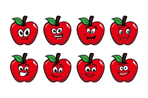 Cartoon Apple Character Collection Graphic by rachmat280814 · Creative Fabrica