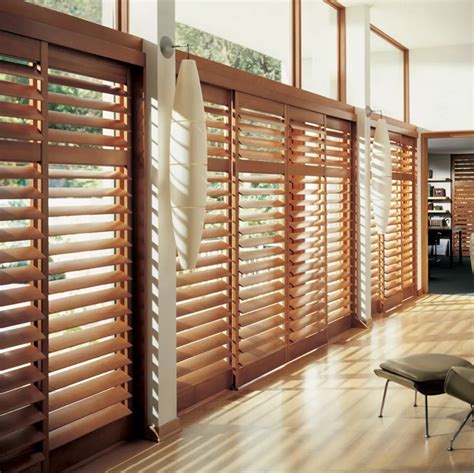 Factory Wholesale Cheap China Patio Sliding Glass Door Window Blinds Wood Sliding Plantation ...