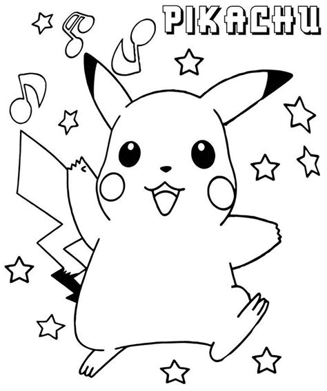 Printable Coloring Page Of Pikachu