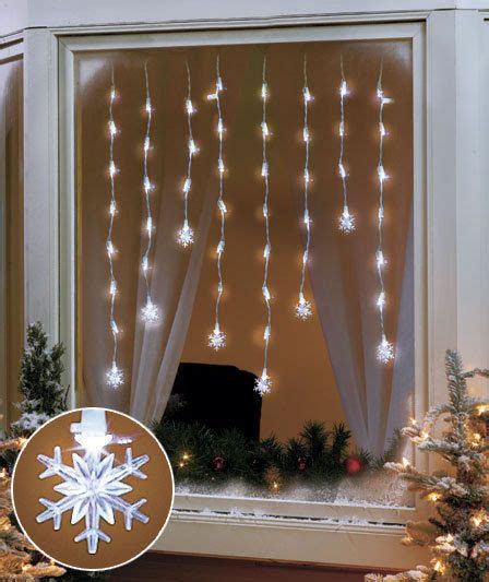 SNOWFLAKE LED Window Hanging Icicle Lights Indoor Home Holiday ...