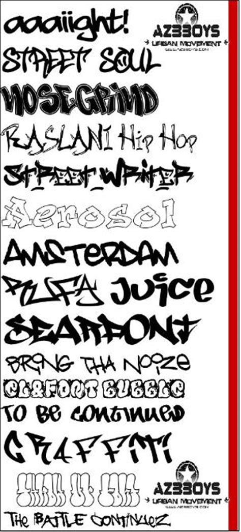 graffiti fonts names | Free Inspired