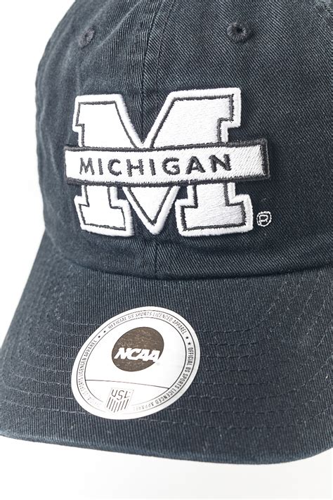 NCAA Michigan Wolverines Logo Dad Hat in Black/White | Stateside Sports