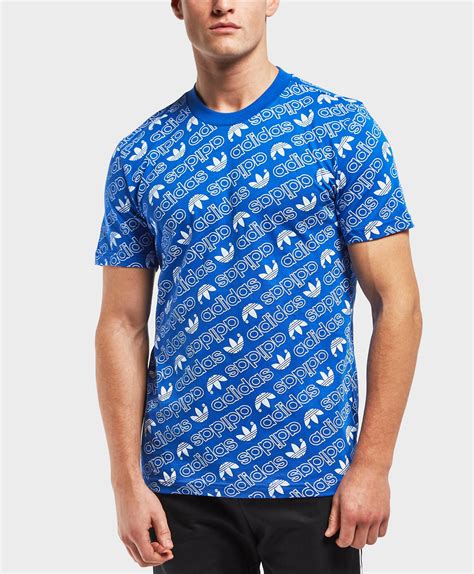 adidas Originals All Over Print T-shirt in Blue for Men - Lyst