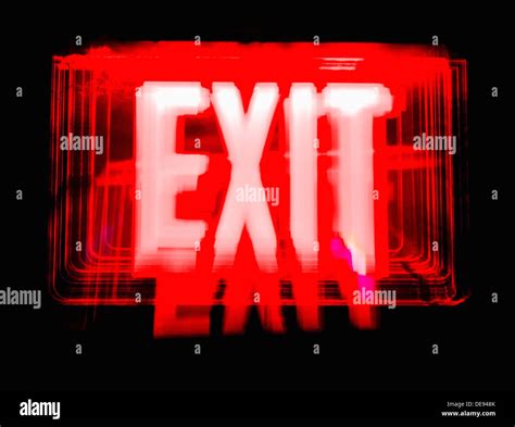 Red Exit Sign Stock Photo - Alamy