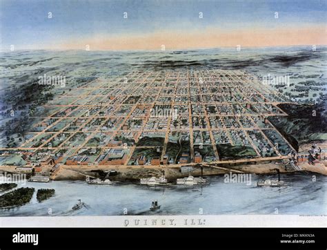 1859 Map of Quincy Illinois Stock Photo - Alamy