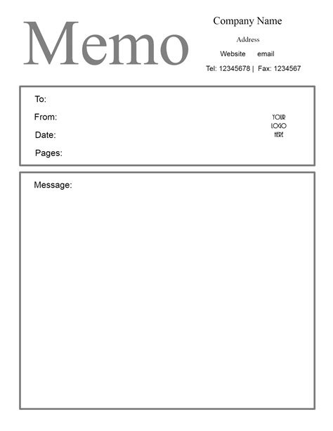 Free Microsoft Word Memo Template