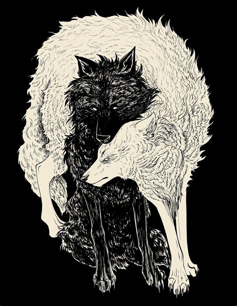 Wolf Art Black And White