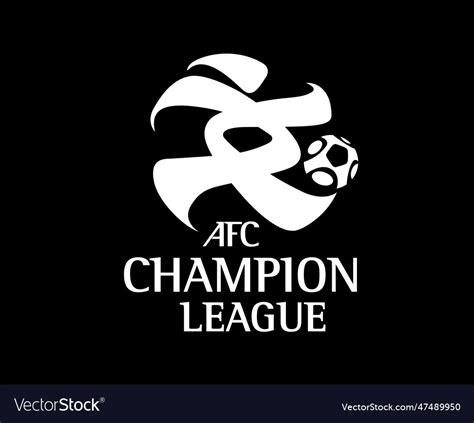 Afc champions league symbol with name white logo Vector Image