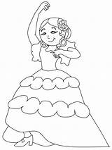 Spanish Flamenco Dancer Coloring Page Sketch sketch template