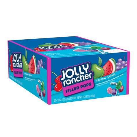 JOLLY RANCHER, FILLED LOLLIPOPS, Assorted Fruit Flavored Hard Candy, Bulk Candy, 3 lb 8 oz, Box ...