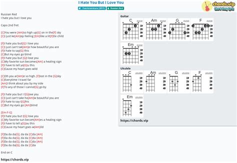 Chord: I Hate You But I Love You - Russian Red - tab, song lyric, sheet ...