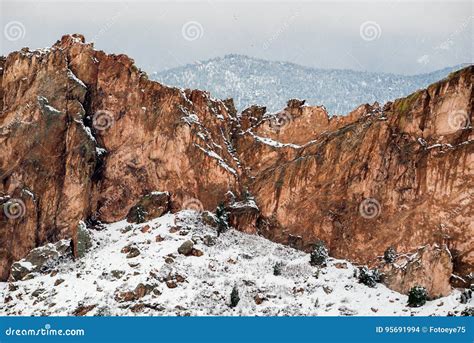 Garden of the Gods Winter Snow Stock Photo - Image of snowing, nature: 95691994