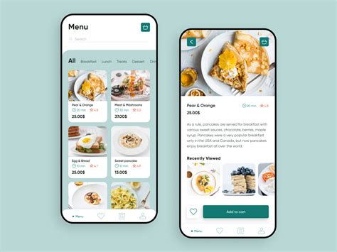 Restaurant menu mobile app by Anna Rudometkina on Dribbble