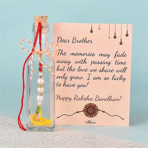 Bottled Rakhi Wishes for Brother- MyFlowerTree