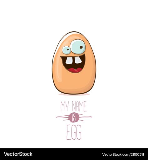 Brown egg cartoon characters isolated Royalty Free Vector