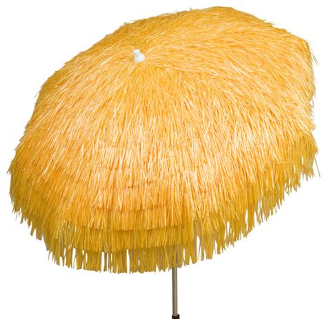 Palapa Tiki Umbrella 6 ft, Yellow, Patio - Tropical - Outdoor Umbrellas - by Heininger Holdings, LLC