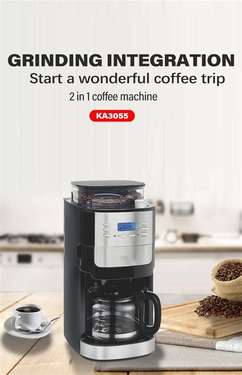 Automatic Coffee Machine Integrated Grinder 220-240V Electric Drip ...