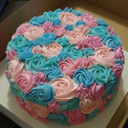 Rosette Gender Reveal Cake | Cake & Bake Kiwi