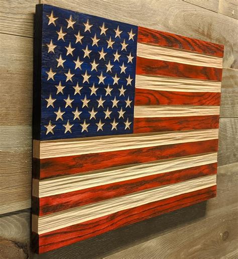 American Flag wall art, best selling items handmade, carved rustic flag, Veteran gifts, rustic ...