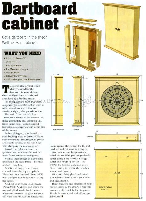 #103 Dartboard Cabinet Plans - Other Woodworking Plans and Projects | Woodworking, Dart board ...