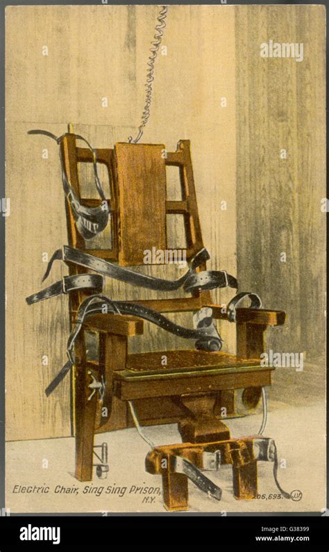 The electric chair at Sing- Sing prison, New York state Date: early ...