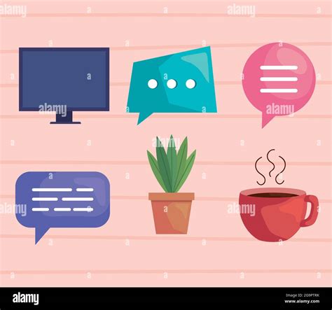 icons of virtual meeting Stock Vector Image & Art - Alamy