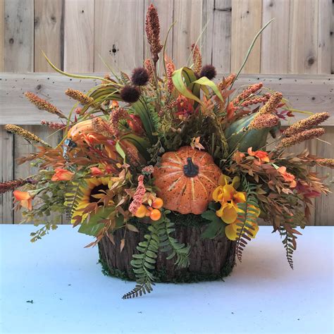 Fall Floral Arrangement for Table Floral Arrangement With - Etsy | Rustic fall centerpieces ...