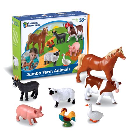 Click N' Play Realistically Designed Jumbo 10"" Farm Animals 7 Piece ...