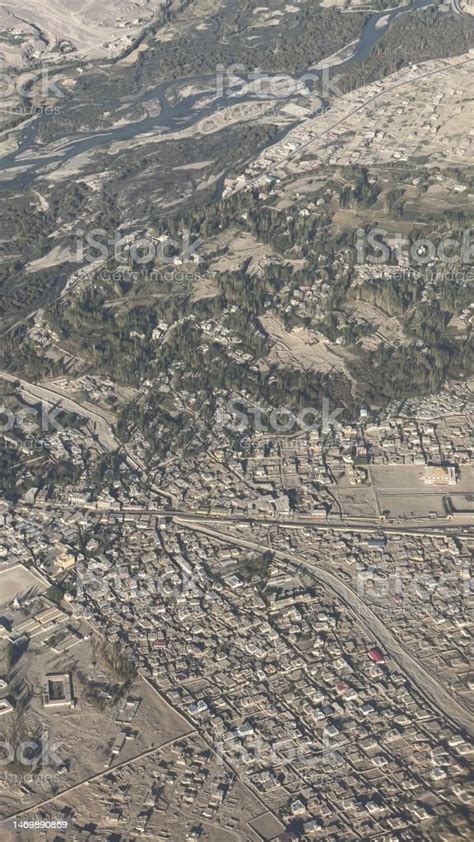 Aerial View Landscape Of Leh Ladakh Airport India Stock Photo ...