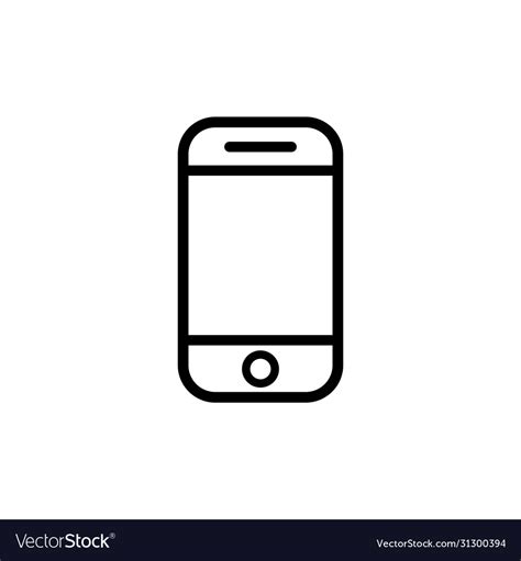 Smart phone mobile phone icon outline in black Vector Image