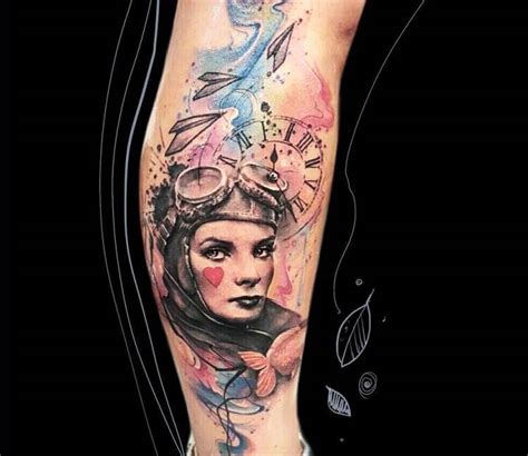 Pilot Girl tattoo by Carolina Caosavalle | Photo 20553