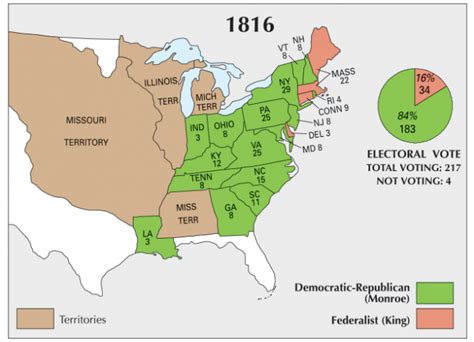 US Election of 1816 Map - GIS Geography