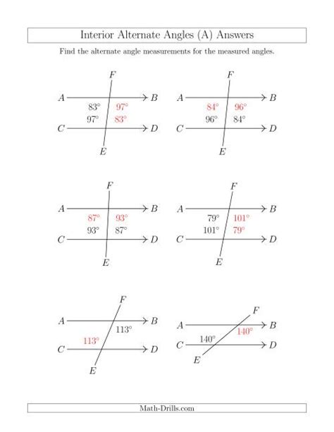 Interior Alternate Angle Relationships (A)