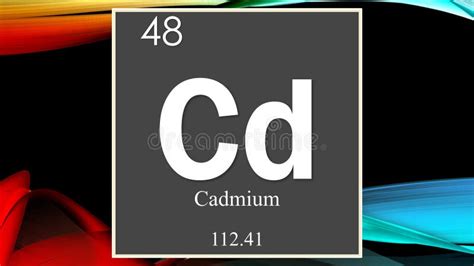 Cadmium Chemical Element Symbol on Dark Colored Abstract Background Stock Illustration ...