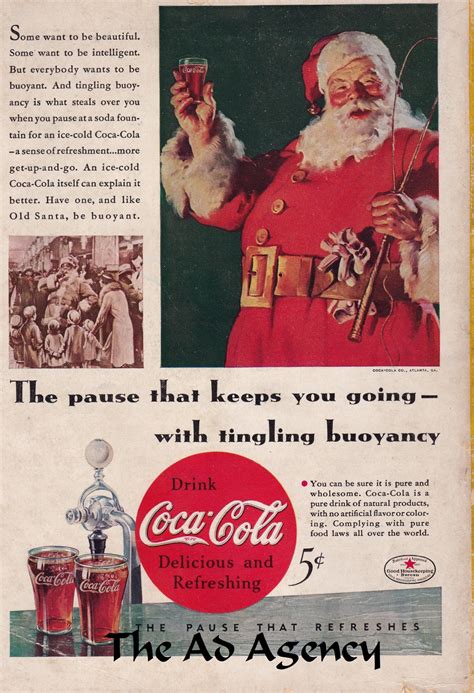 1934 Coca Cola Santa Claus Ad coke /vintage Ad /christmas Ad/ - Etsy