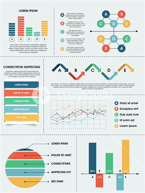 Collection of different infographics elements for business growth data presentation. Royalty ...