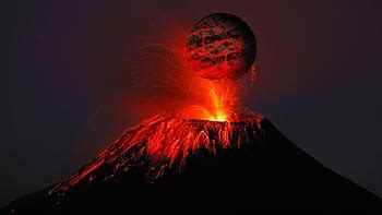 landscape, volcano, eruption, lava, mountain, smoke, geology, power, erupting, power in nature ...